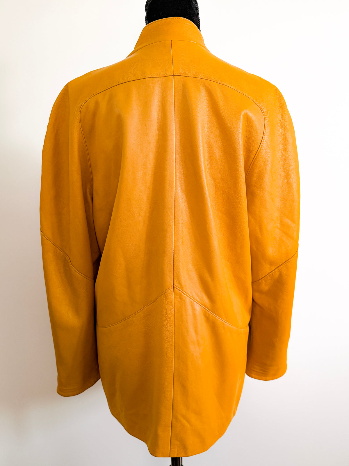 Vintage Ochre Yellow Leather Jacket by Marina | 1980s