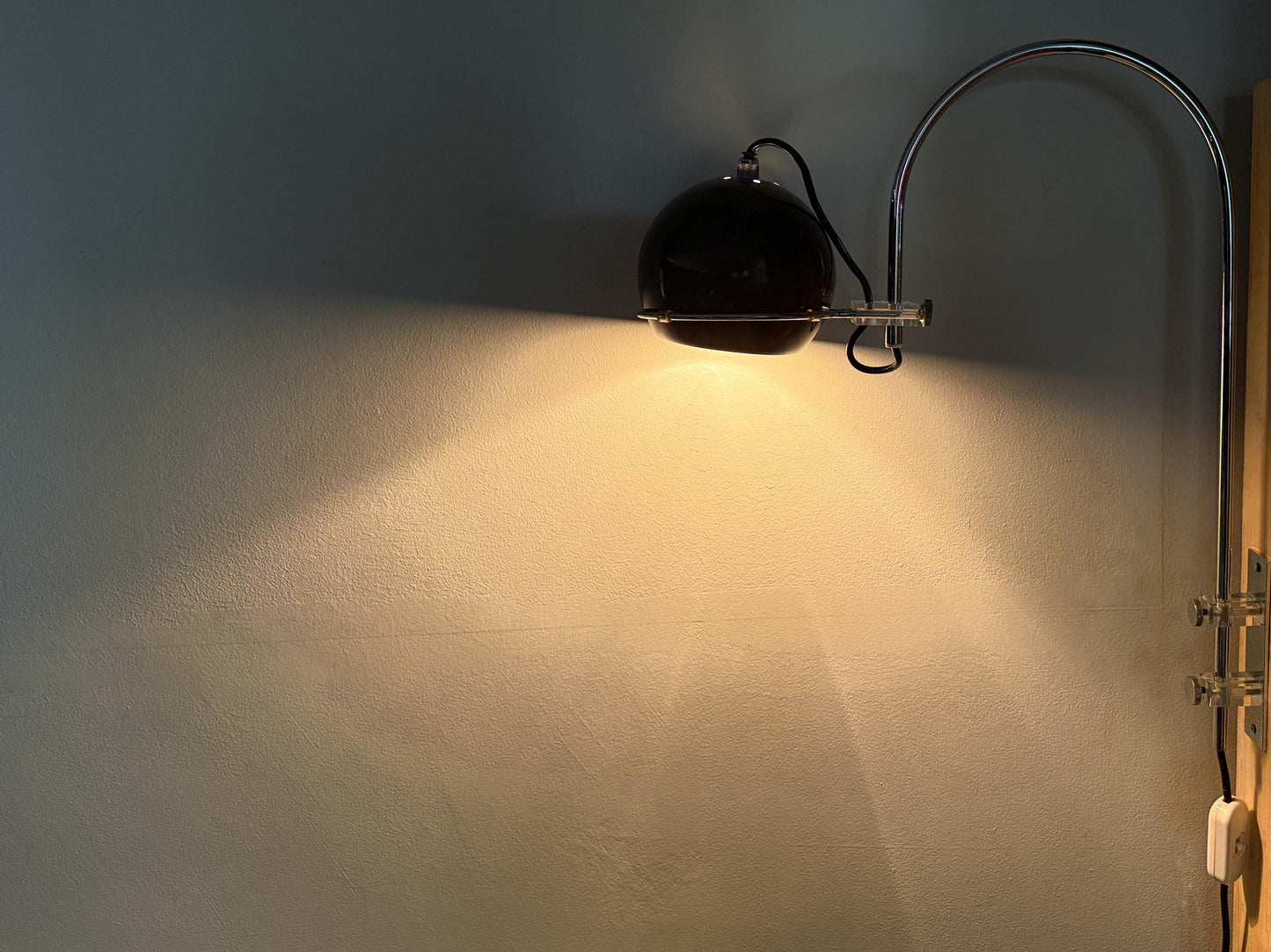 Vintage Mushroom Arc Wall Lamp by Gepo | Space Age, 1960/70s