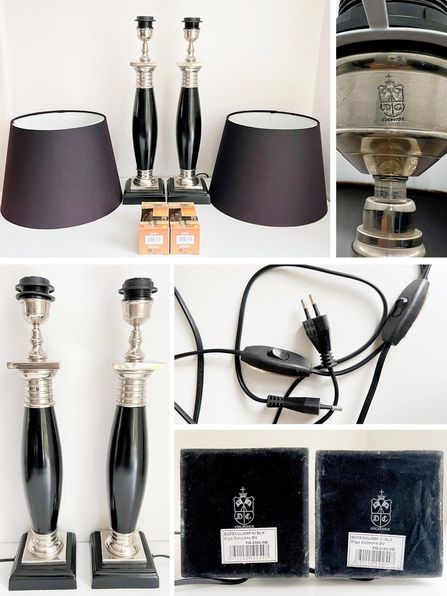 Pair of XXL Vintage Table Lamps by Colmore | Hollywood Regency / Empire Style