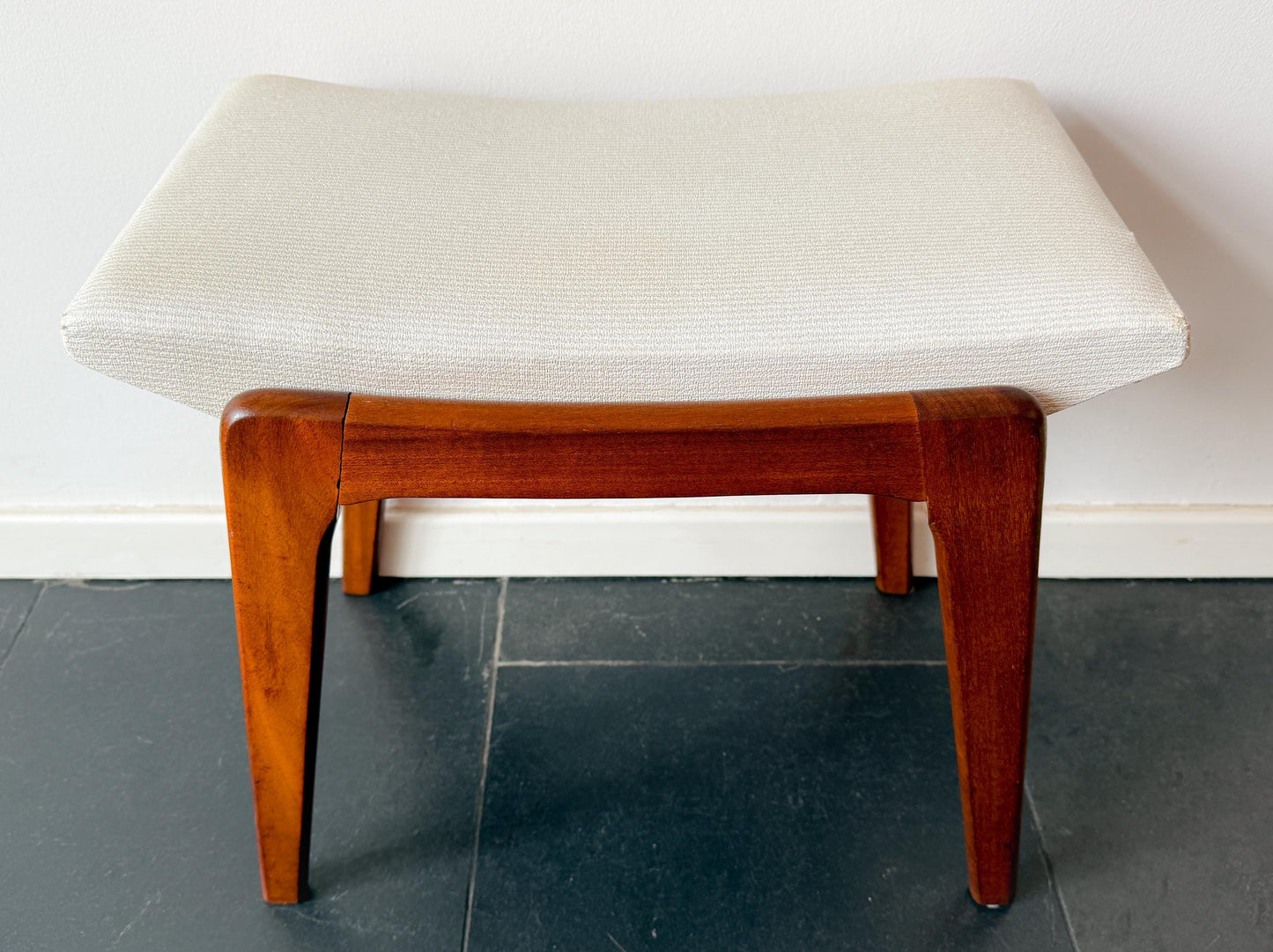 Vintage Mid-Century Teak Footstool | Scandinavian Modern, 1960