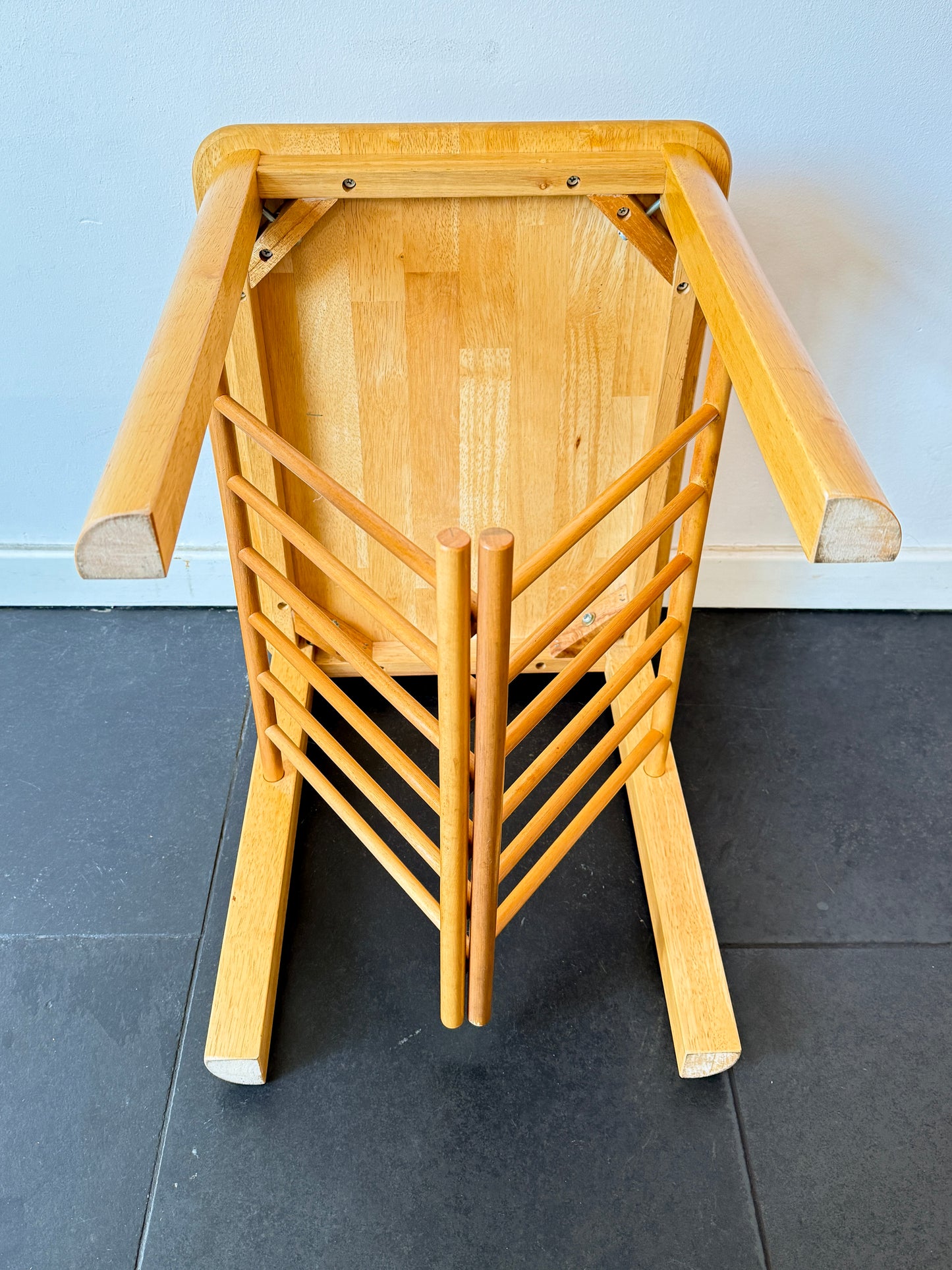 Vintage Wooden Side Table with Magazine Rack | Mid-Century Modern, Late 20th Century