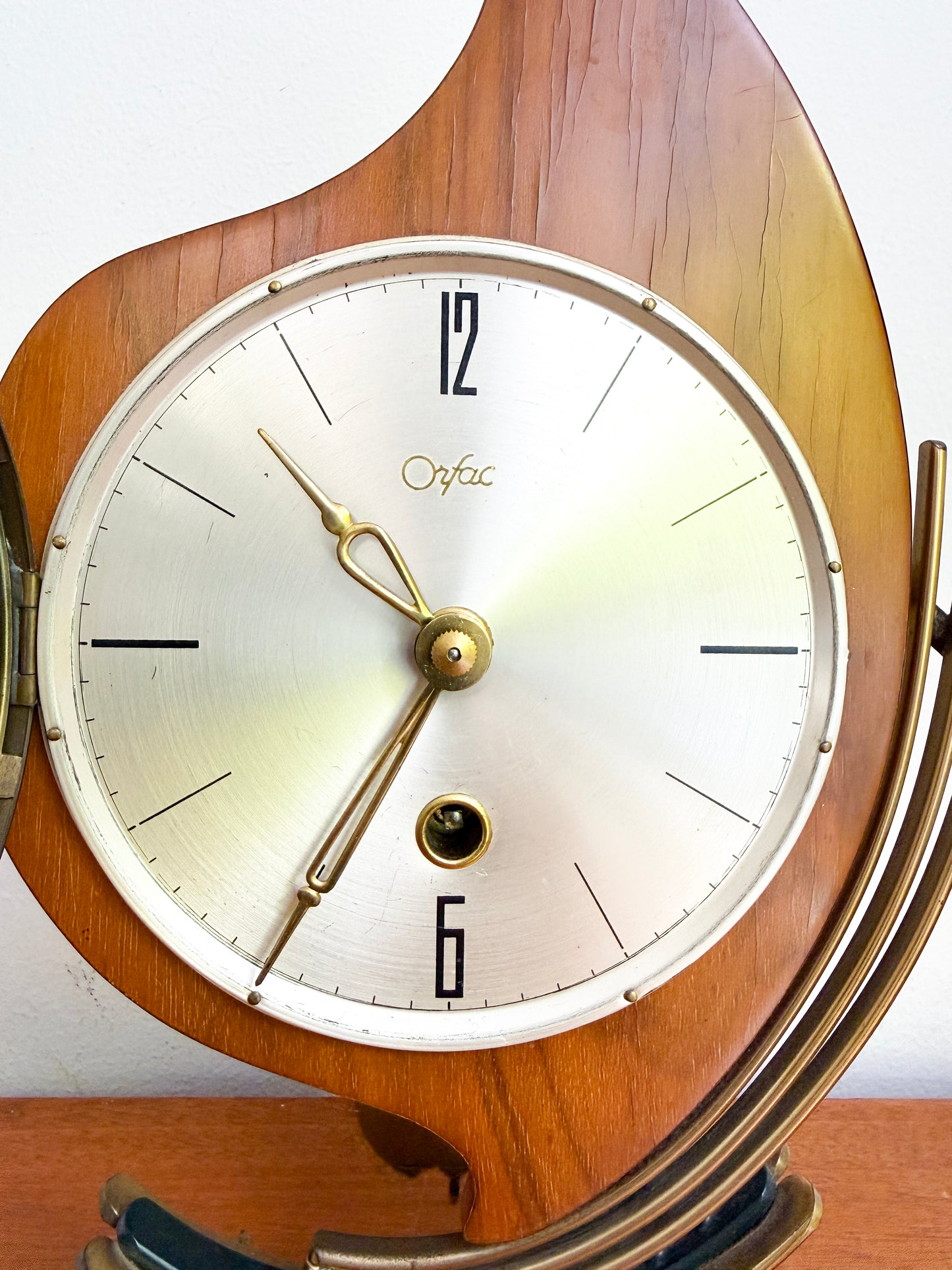 Vintage Orfac Sculptural Mantel Clock | Mid-Century Modern, Mid 20th Century