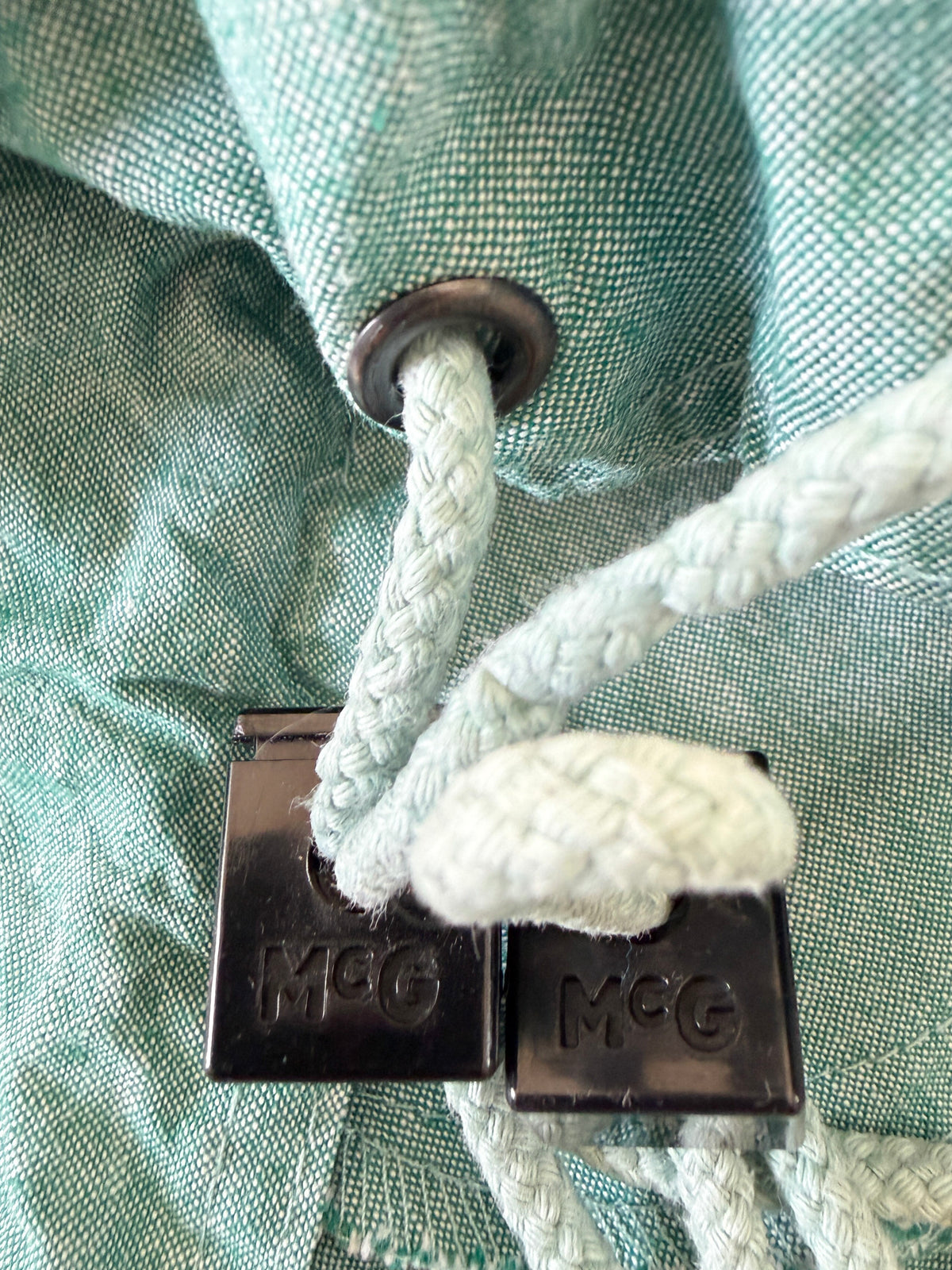 Vintage McGregor Sea Green Cotton Unisex Jacket with Asymmetric Zip | Vintage Sportswear, 1980/90s