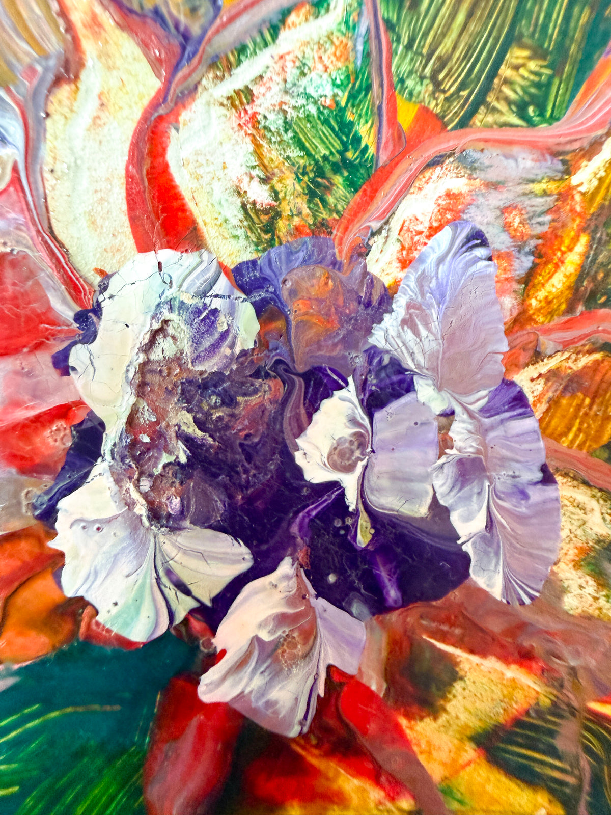 Vintage Signed Floral Still Life on Paper | Expressionist Modern, 2000
