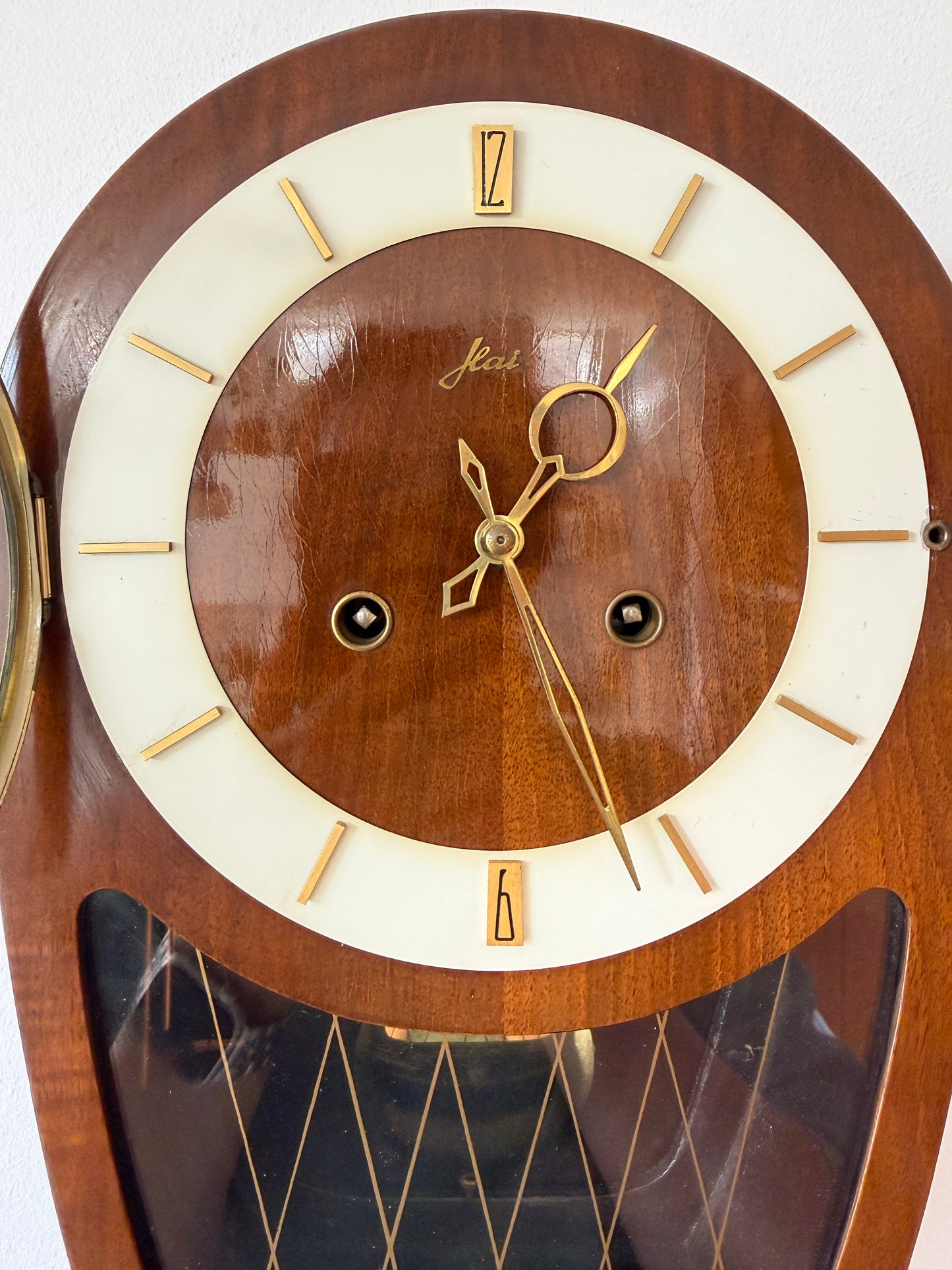 Vintage Haid Wall Clock with Hermle Movement | Mid-Century Modern, 1950s