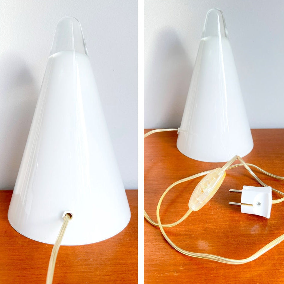 Vintage Glass Teepee Table Lamps by ILU Design & SCE France | Space-Age Minimalist, 1980s