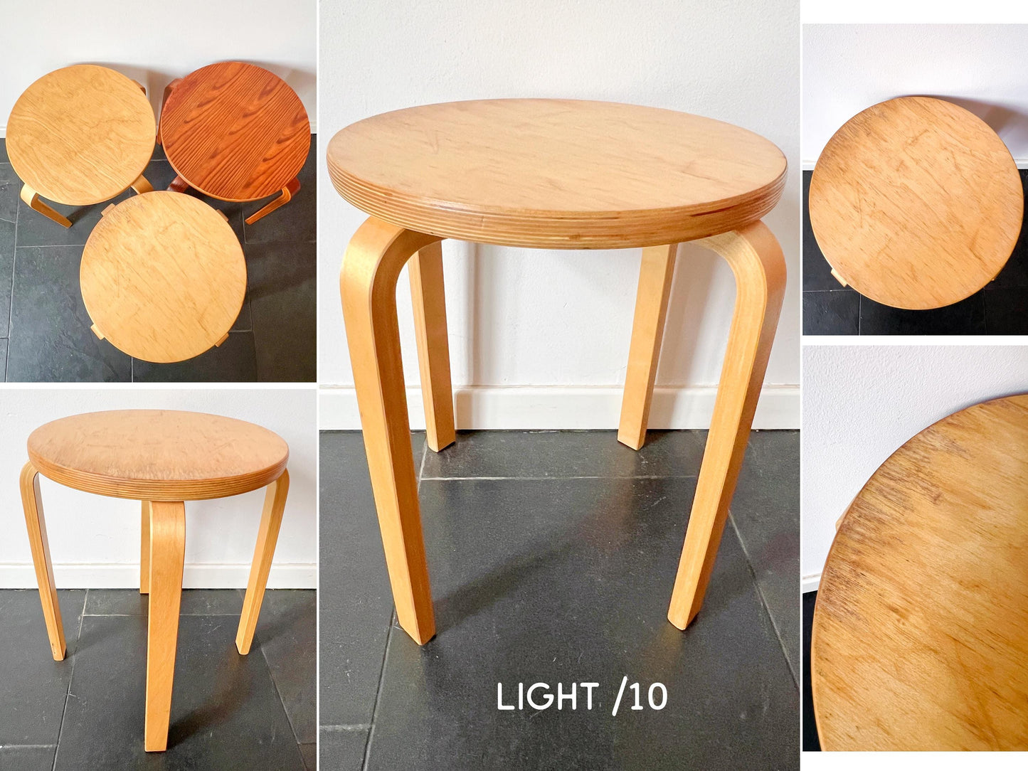 Vintage IKEA Frosta Wooden Stool design after Alvar Aalto for Artek | Nordic Modern, 1990s