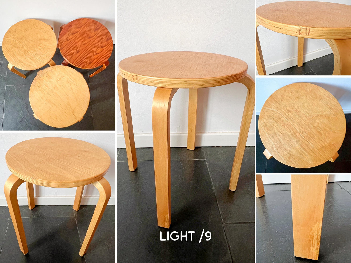 Vintage IKEA Frosta Wooden Stool design after Alvar Aalto for Artek | Nordic Modern, 1990s