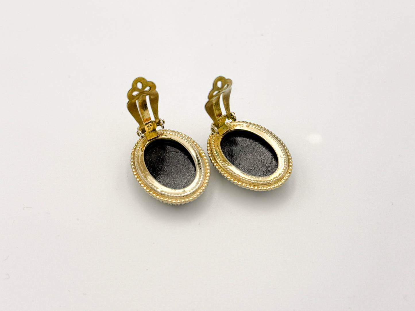 Whiting & Davis Hematite Clip-On Earrings | Vintage Glamour, Mid/Late 20th Century
