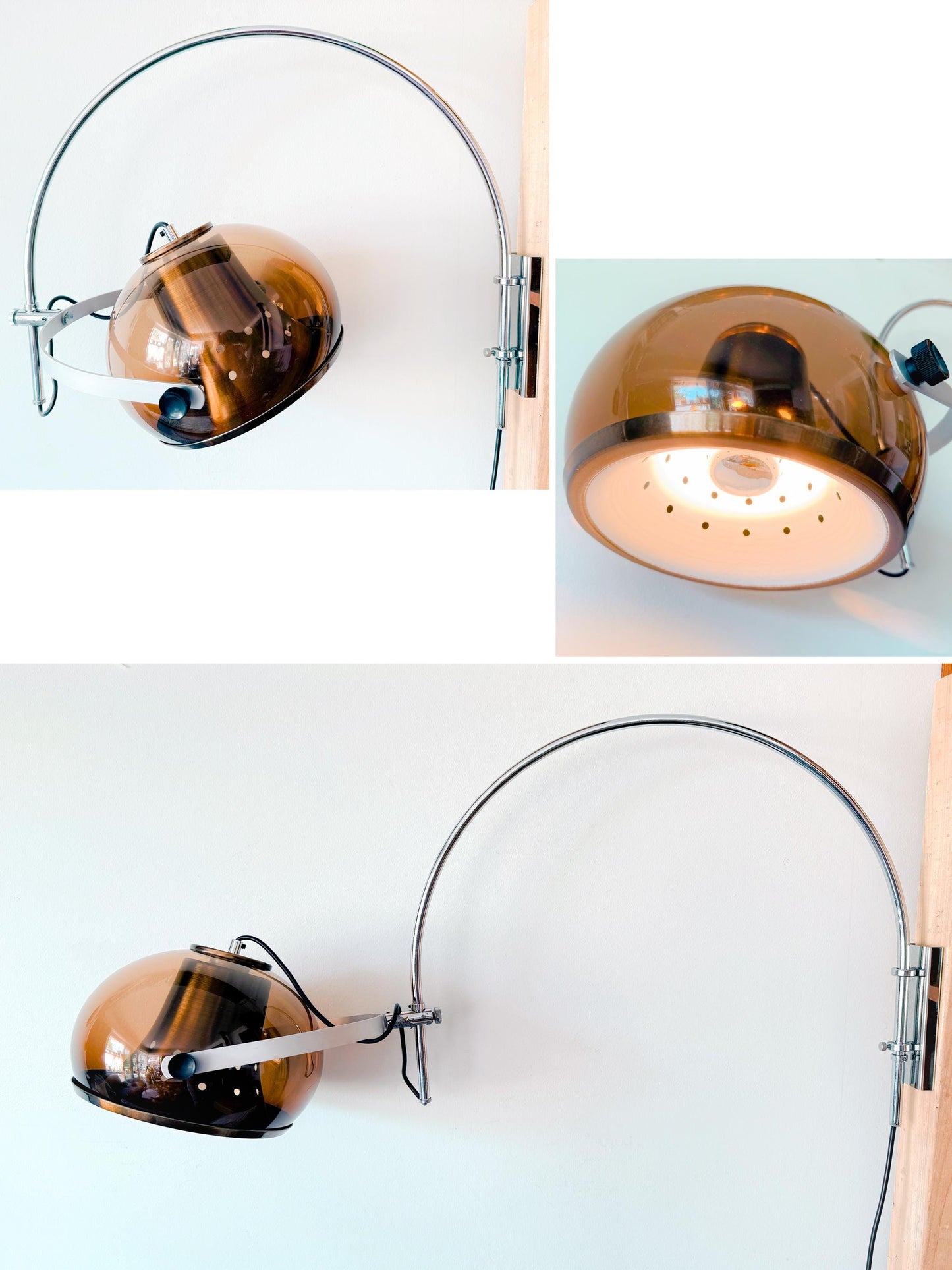 Mushroom Wall Arc Lamp by Dijkstra | Mid-Century Style