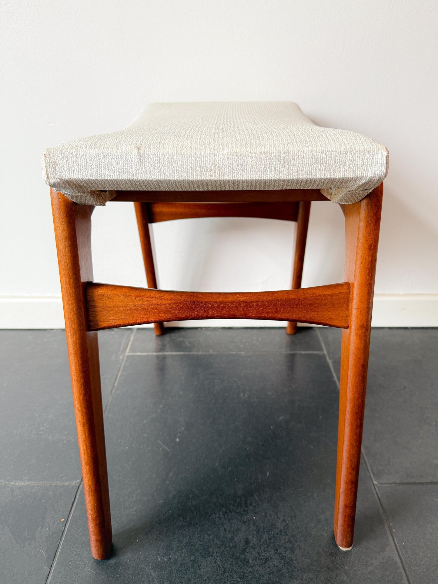 Vintage Mid-Century Teak Footstool | Scandinavian Modern, 1960