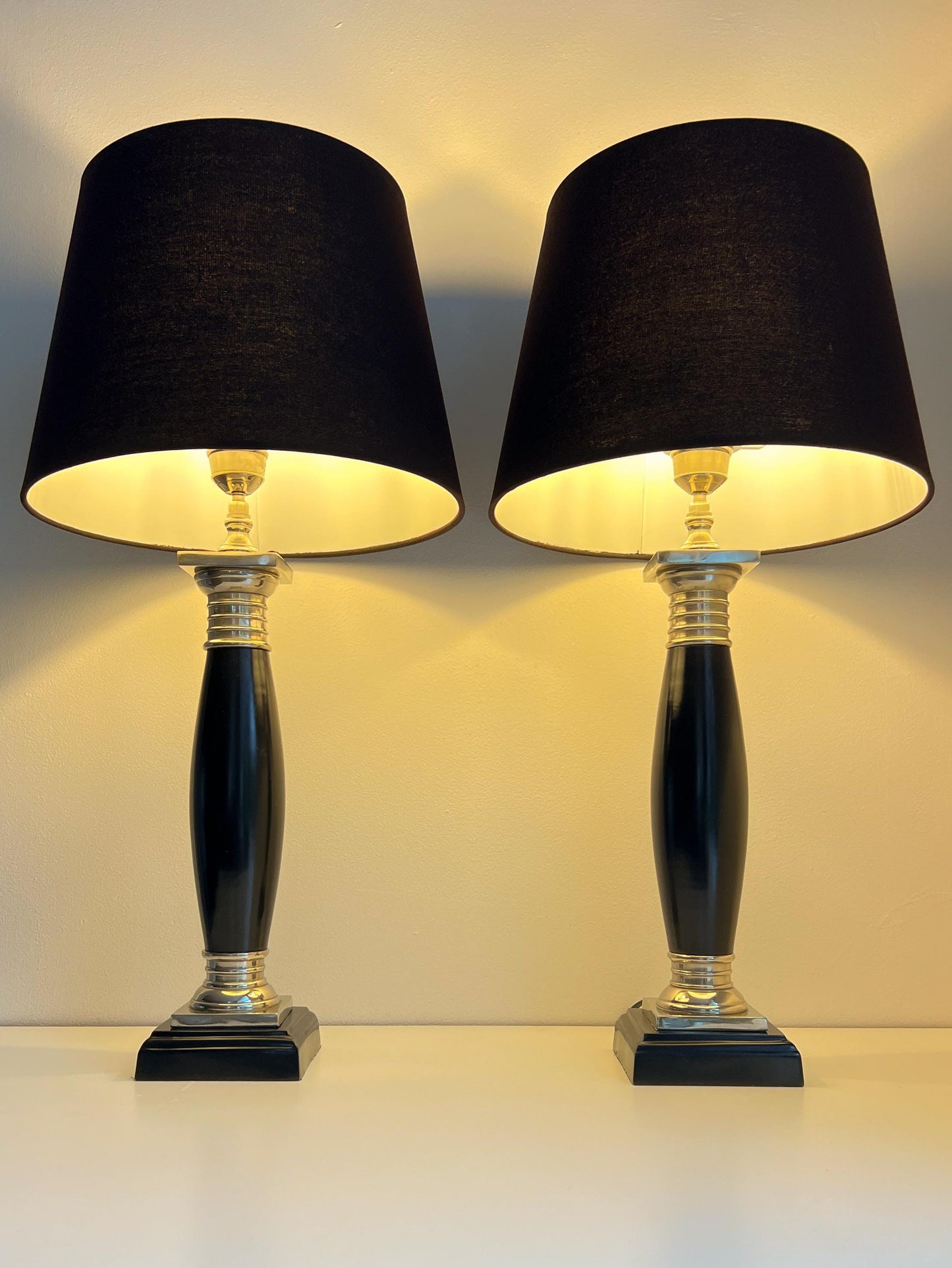Pair of XXL Vintage Table Lamps by Colmore | Hollywood Regency / Empire Style