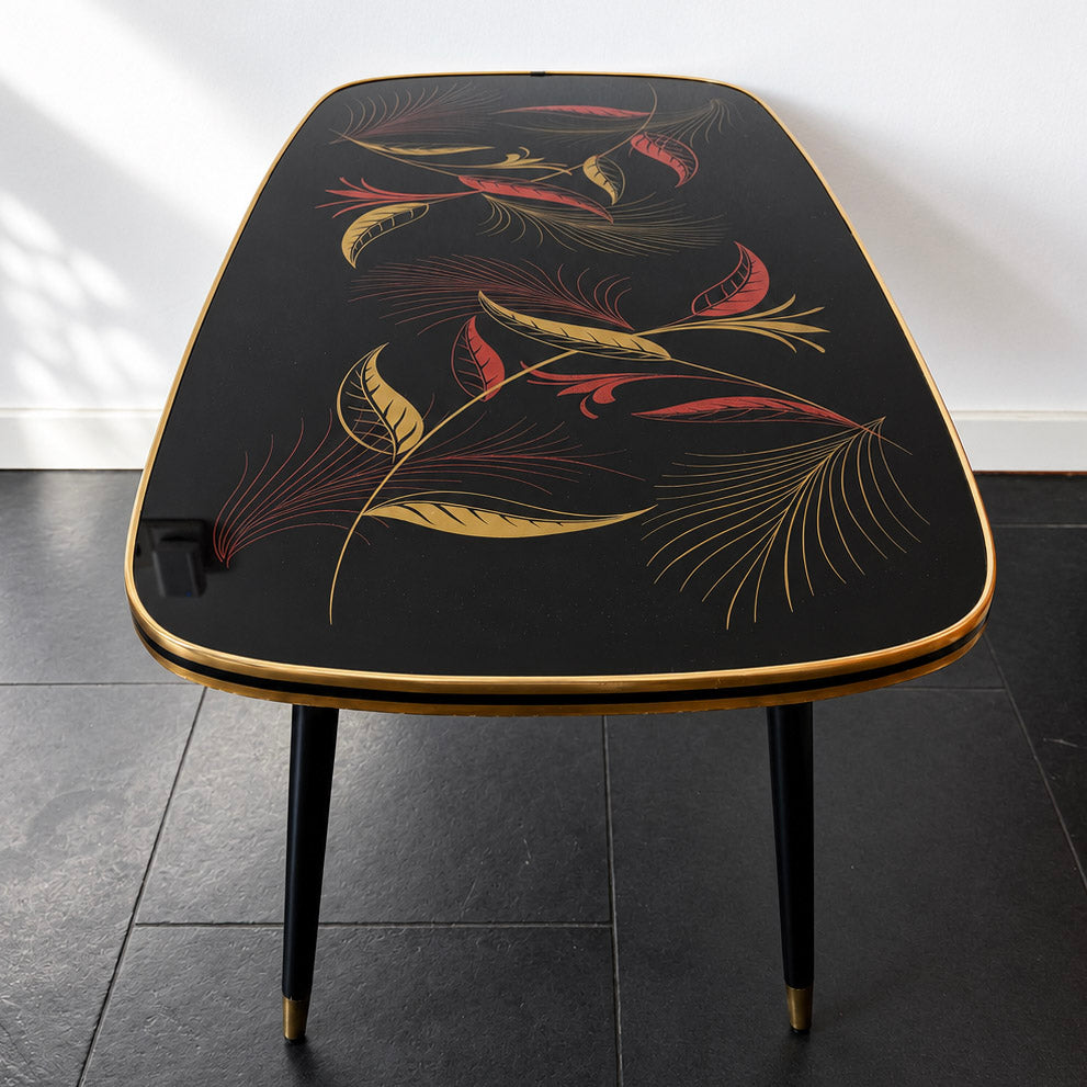 Vintage Rectangular Formica Coffee Table with Botanical Motif | Mid-Century Modern, 1960/70s