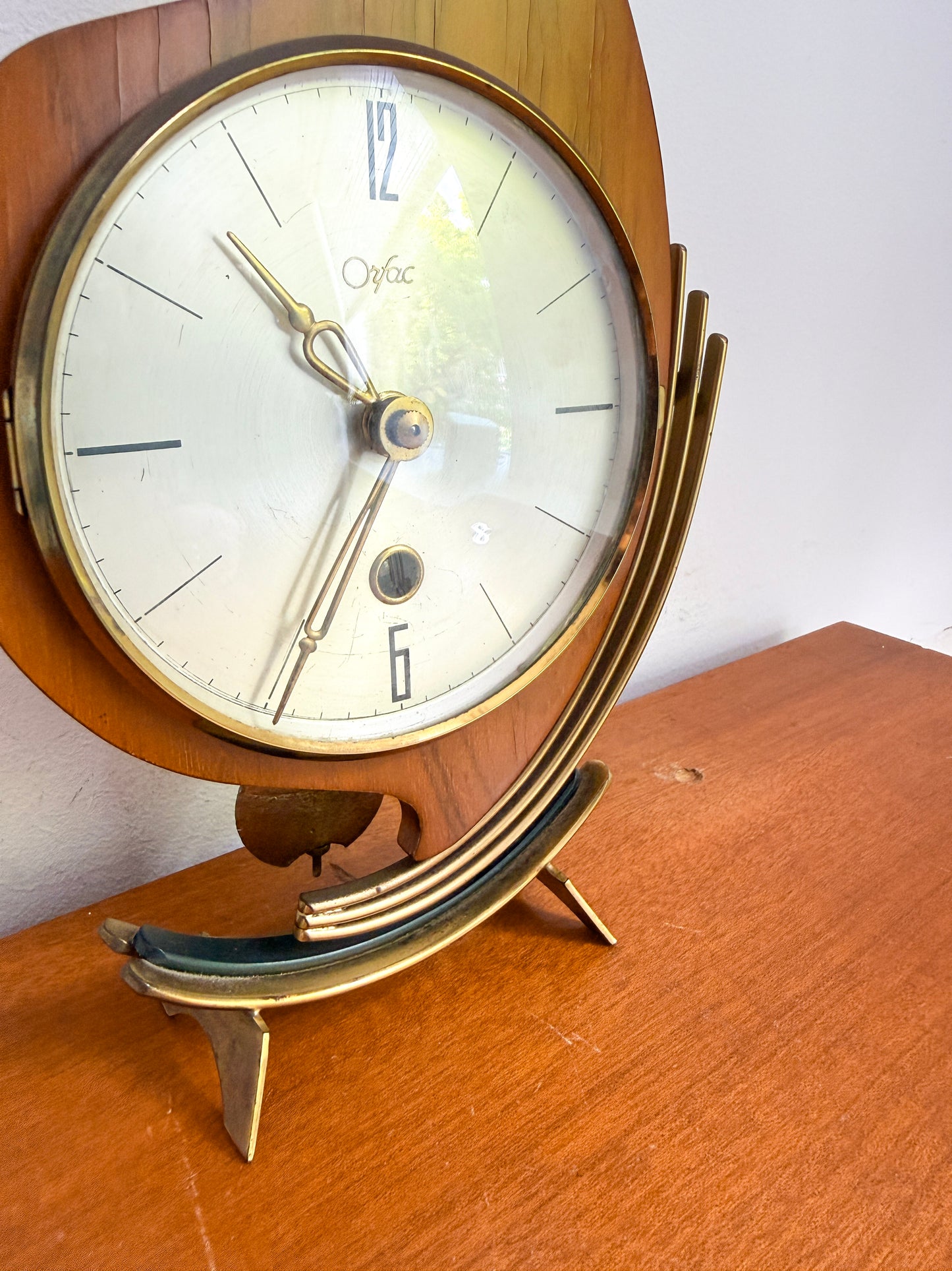 Vintage Orfac Sculptural Mantel Clock | Mid-Century Modern, Mid 20th Century