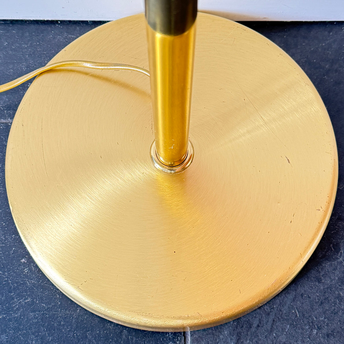 Vintage Dijkstra Brass Floor Lamp with Adjustable Height and Swing Arm | Mid-Century Modern, 1970s