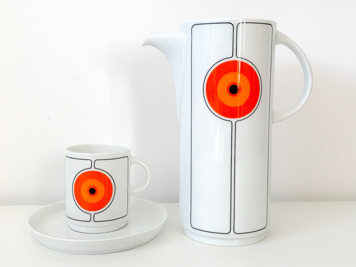 Vintage Thomas Rosenthal Eclipse 2x coffee / espresso cup + saucer | Mid-Century, 1970s