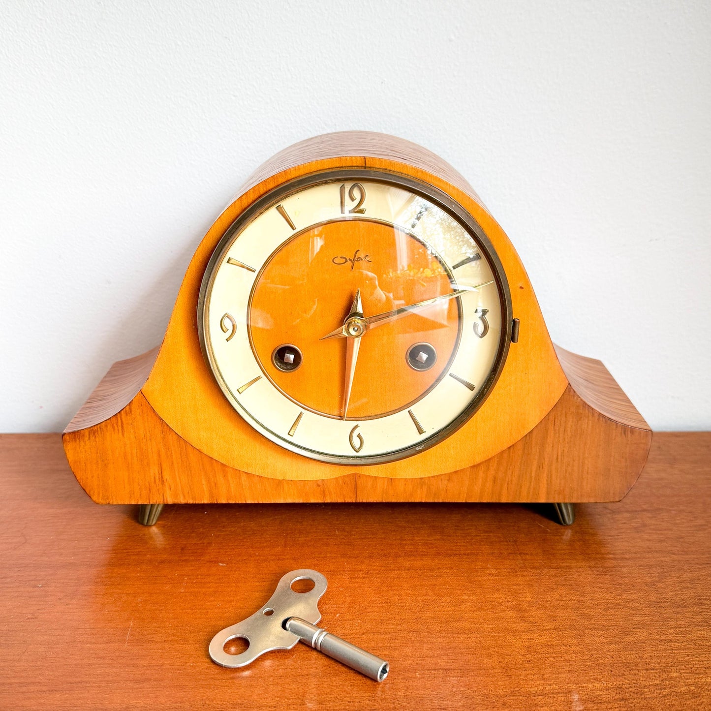 Vintage Orfac & FHS Pendulum Table / Chimney Clock | Mid-Century Modern, 1950/60s