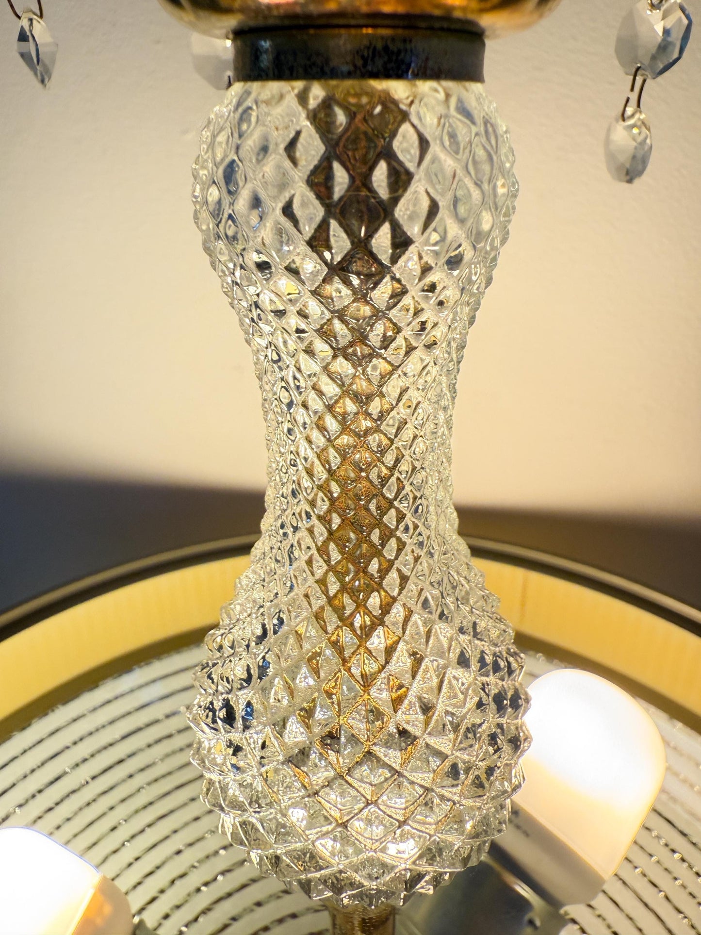 Vintage Brass and Glass Pendant | Mid-Century