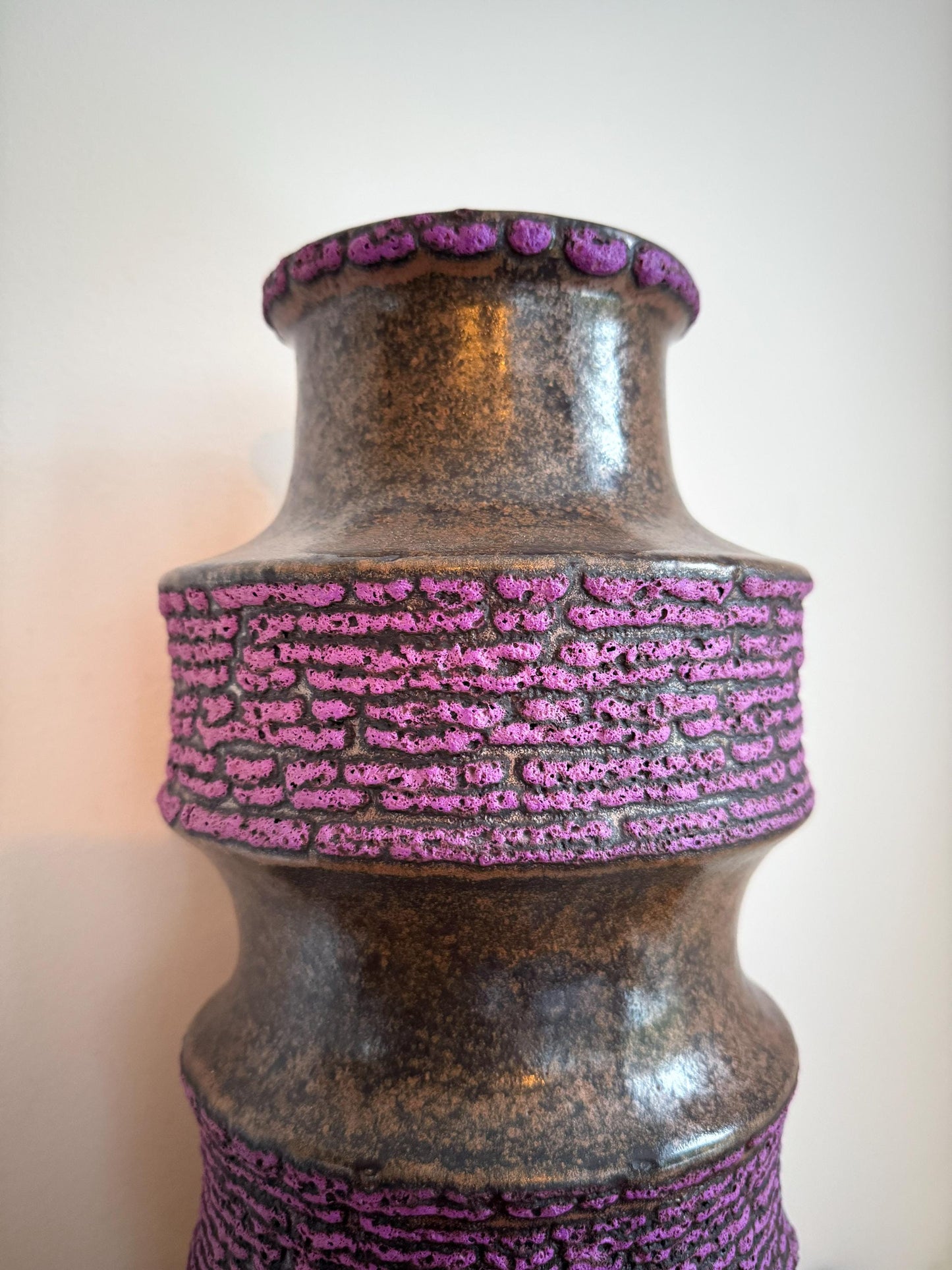 Vintage Scheurich West Germany XXL Pagode Ceramic Vase | Mid-Century Pottery