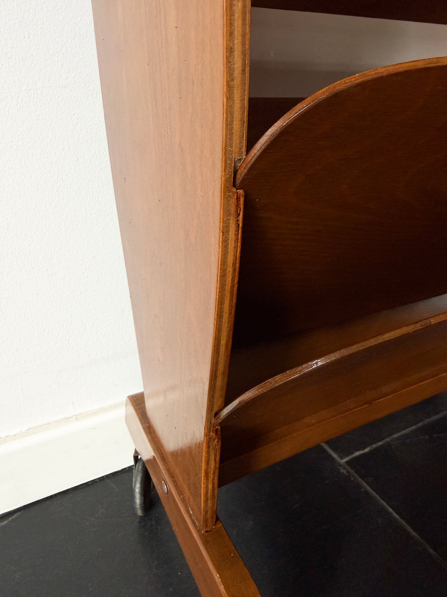Vintage Bar Cart / Magazine Rack with Marble-Effect Top | Mid-Century Modern, 1950/60s
