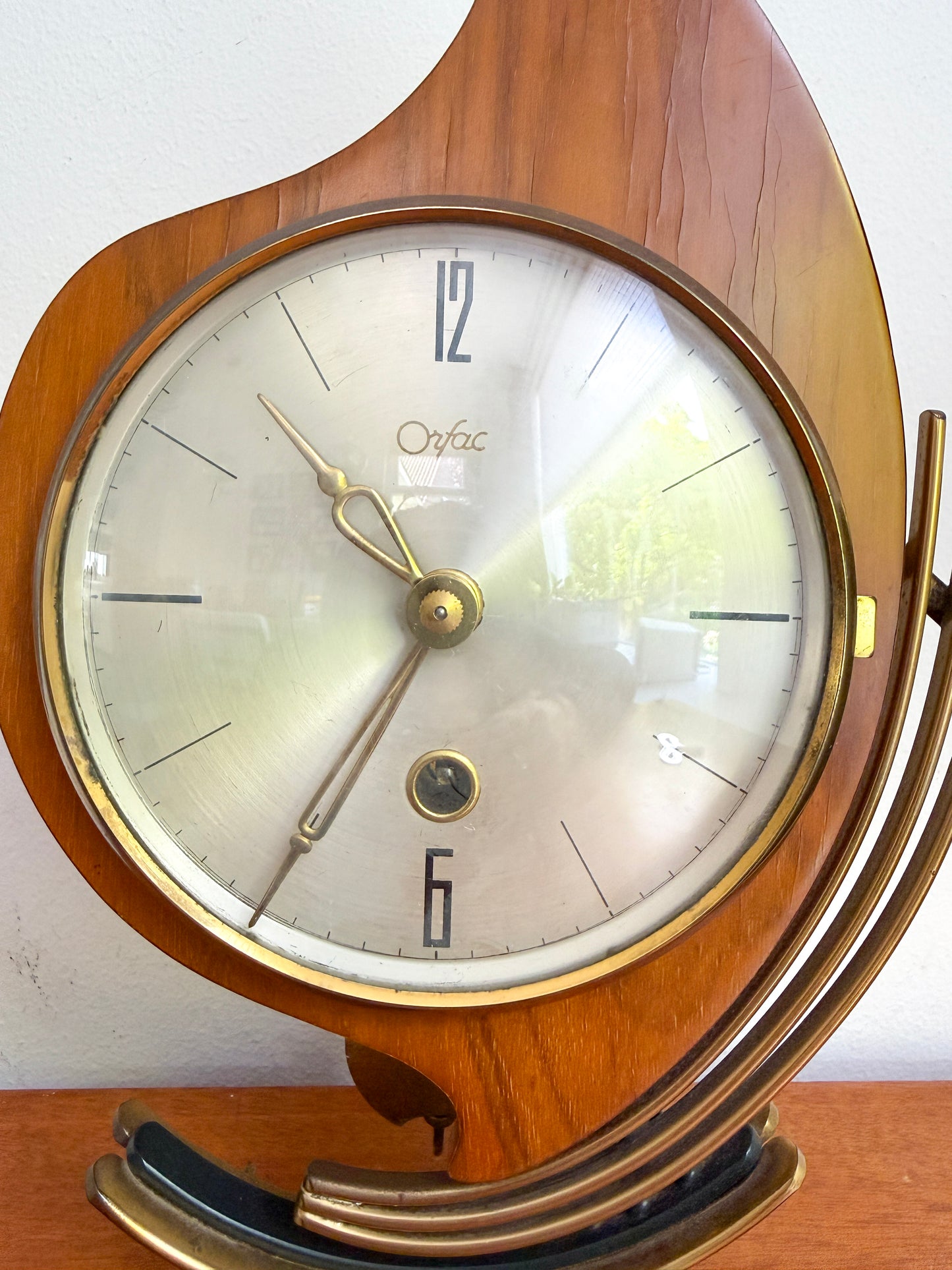 Vintage Orfac Sculptural Mantel Clock | Mid-Century Modern, Mid 20th Century