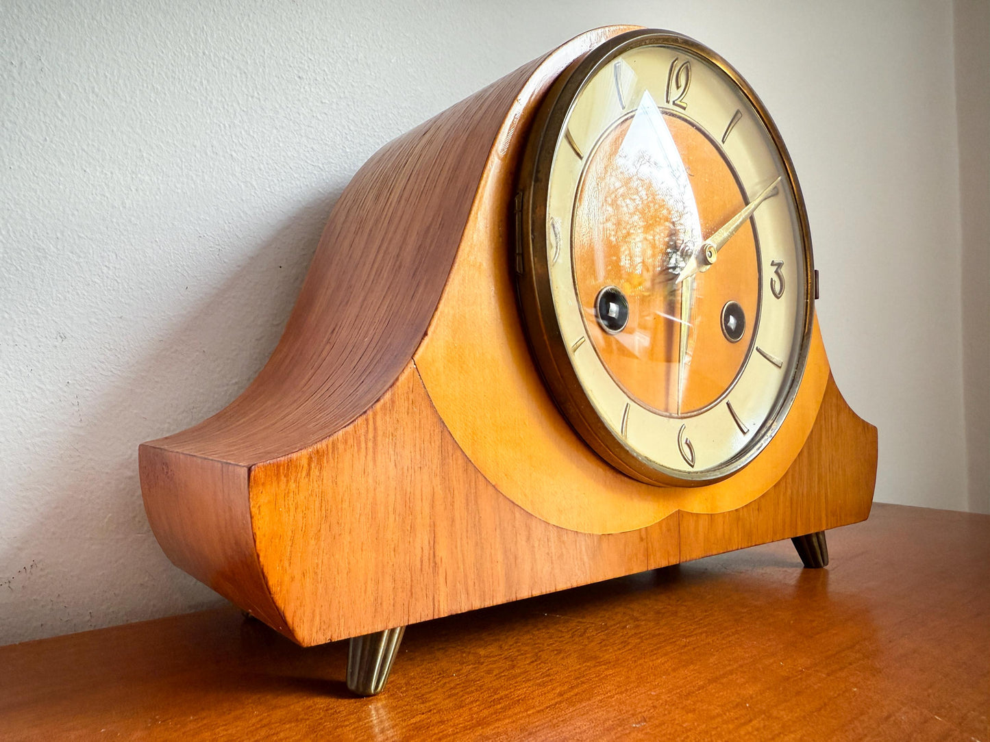 Vintage Orfac & FHS Pendulum Table / Chimney Clock | Mid-Century Modern, 1950/60s