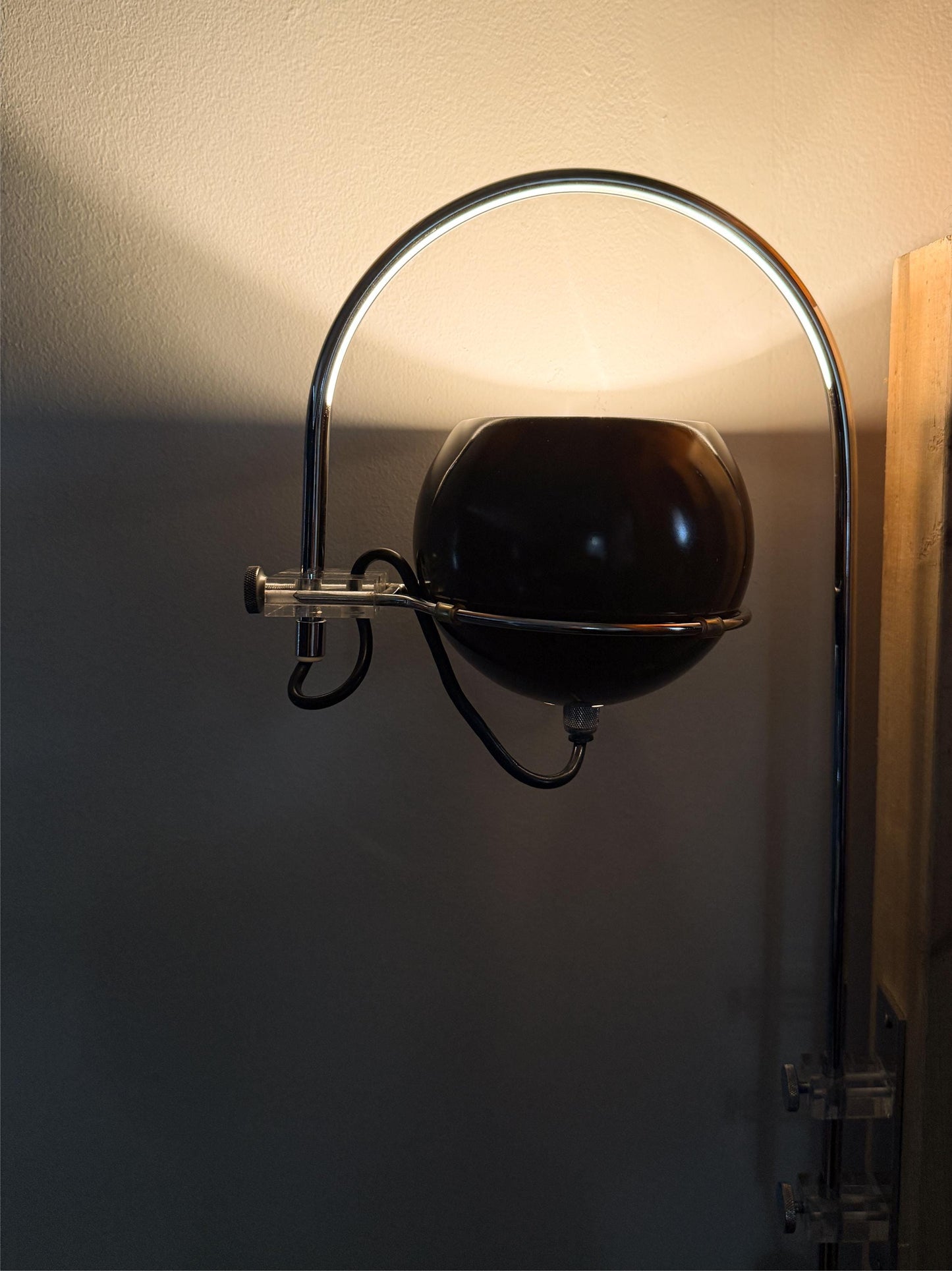 Vintage Mushroom Arc Wall Lamp by Gepo | Space Age, 1960/70s