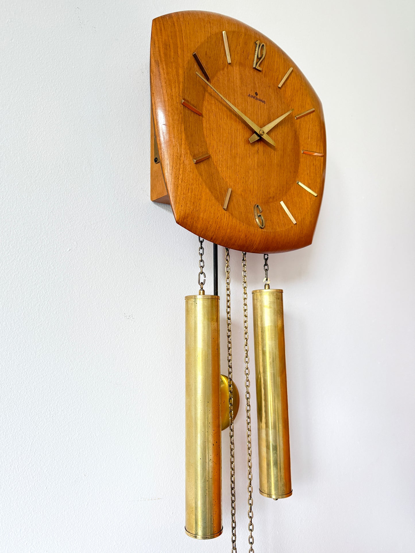 Vintage Junghans Wall Clock with Pendulum and Weights | Mid-Century Modern, Mid-20th Century