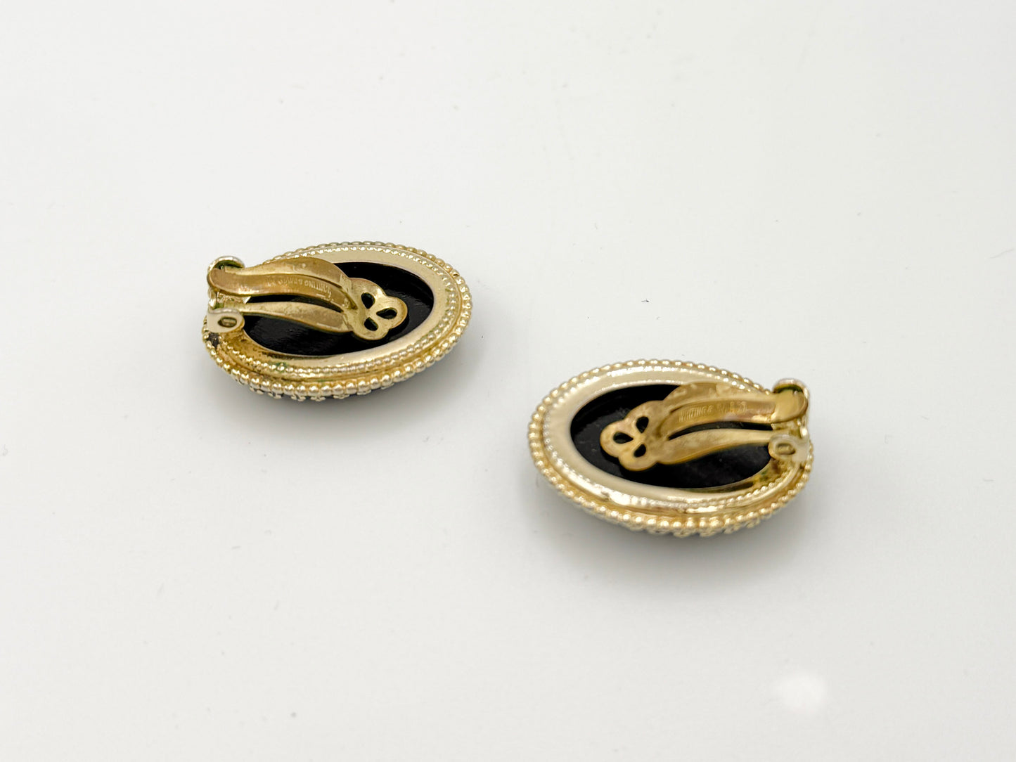 Whiting & Davis Hematite Clip-On Earrings | Vintage Glamour, Mid/Late 20th Century