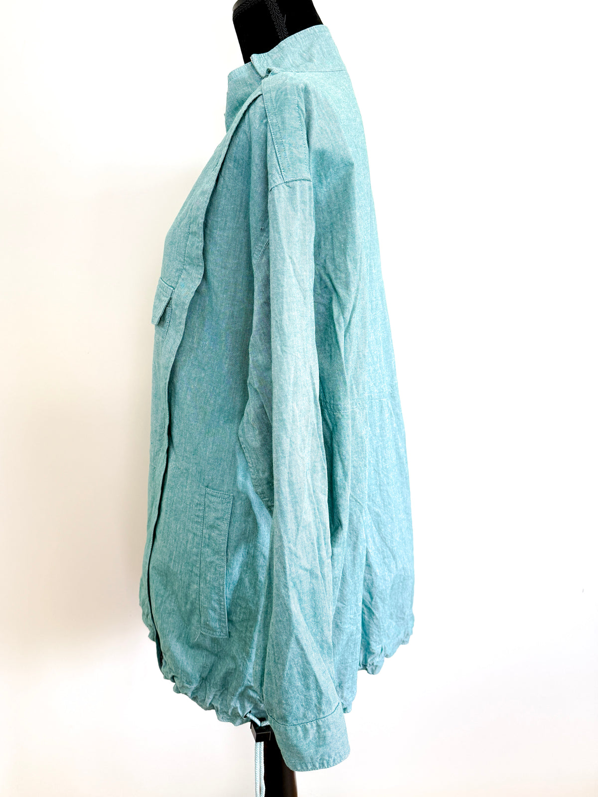 Vintage McGregor Sea Green Cotton Unisex Jacket with Asymmetric Zip | Vintage Sportswear, 1980/90s