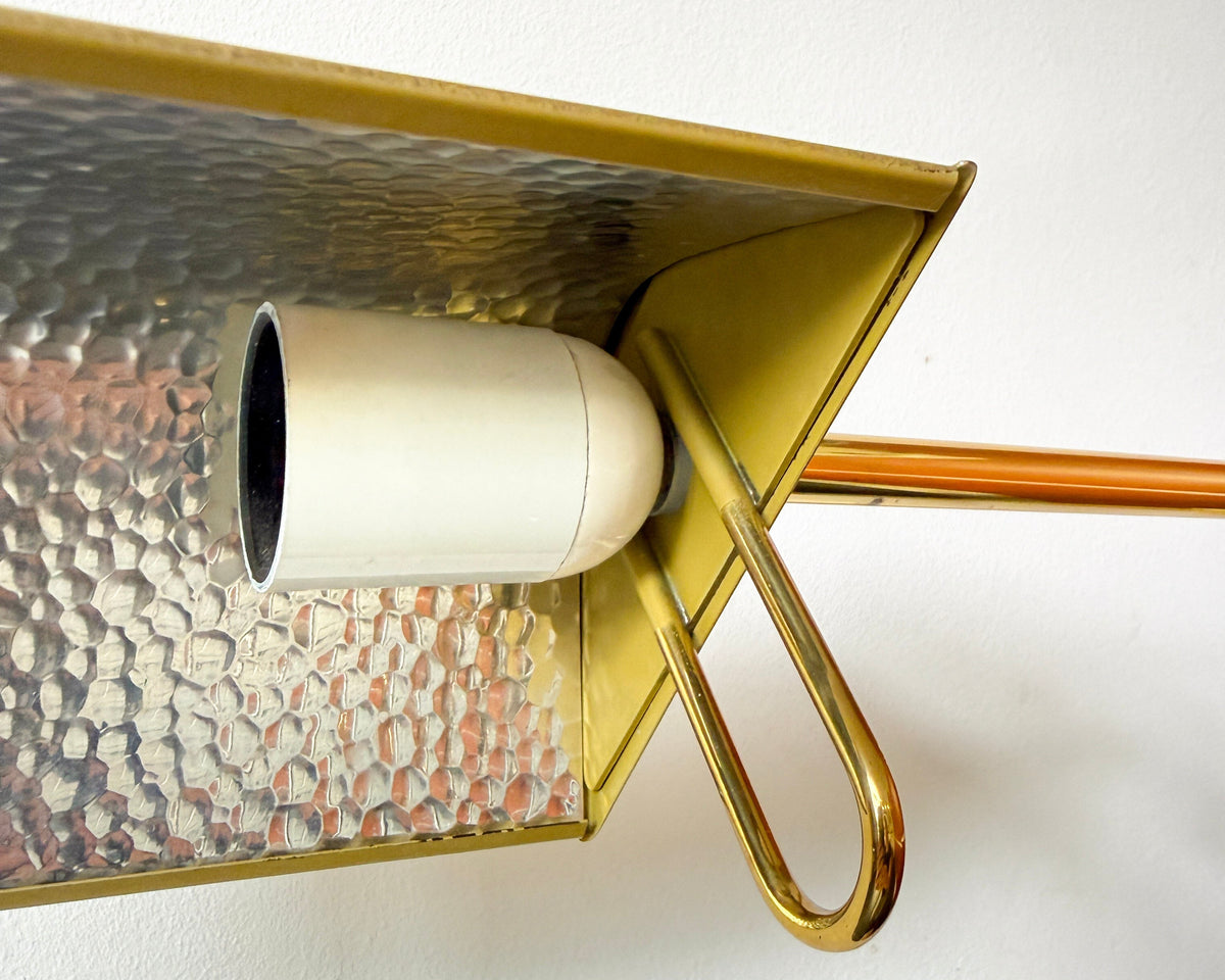 Vintage Dijkstra Brass Floor Lamp with Adjustable Height and Swing Arm | Mid-Century Modern, 1970s