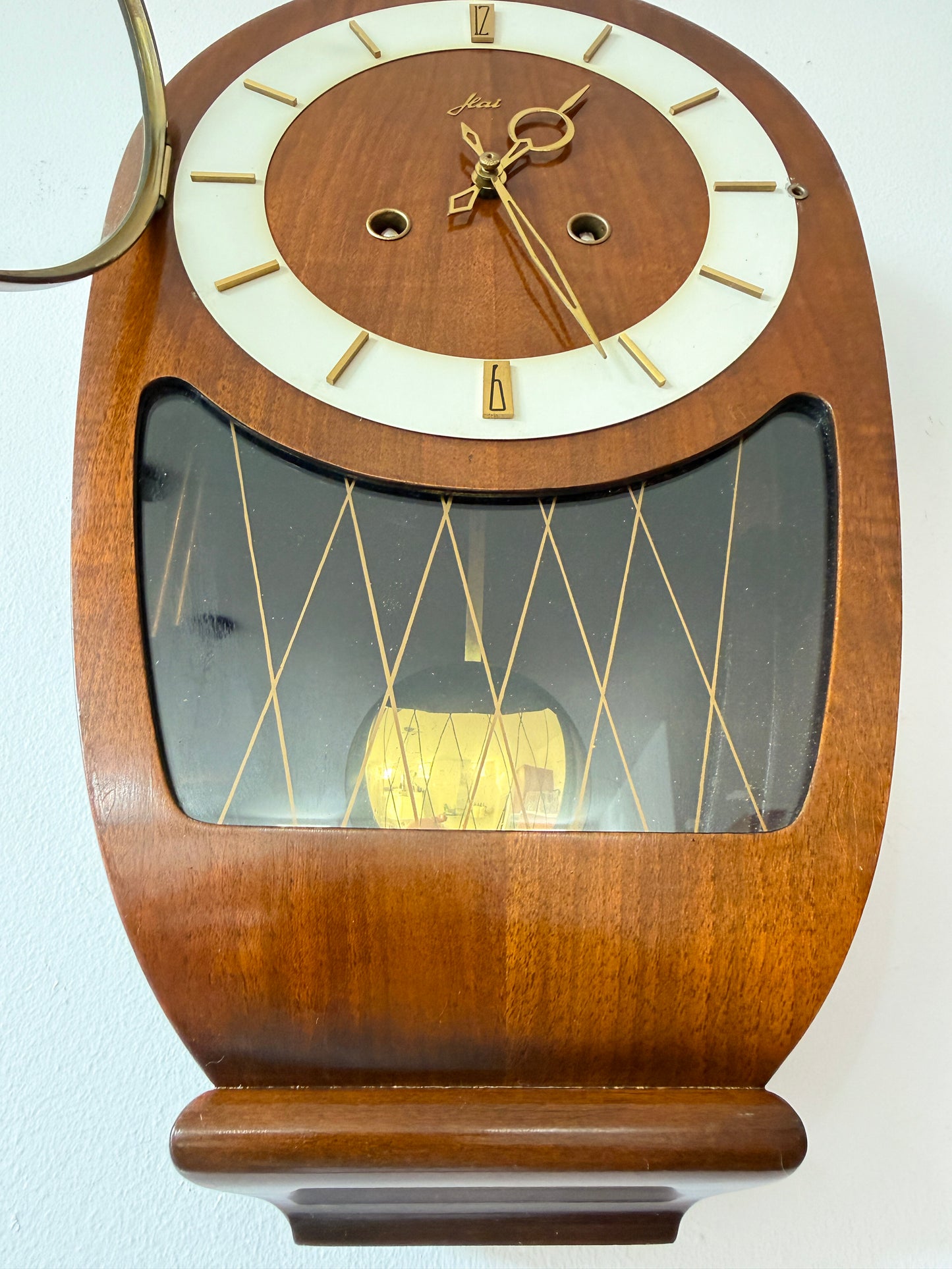 Vintage Haid Wall Clock with Hermle Movement | Mid-Century Modern, 1950s
