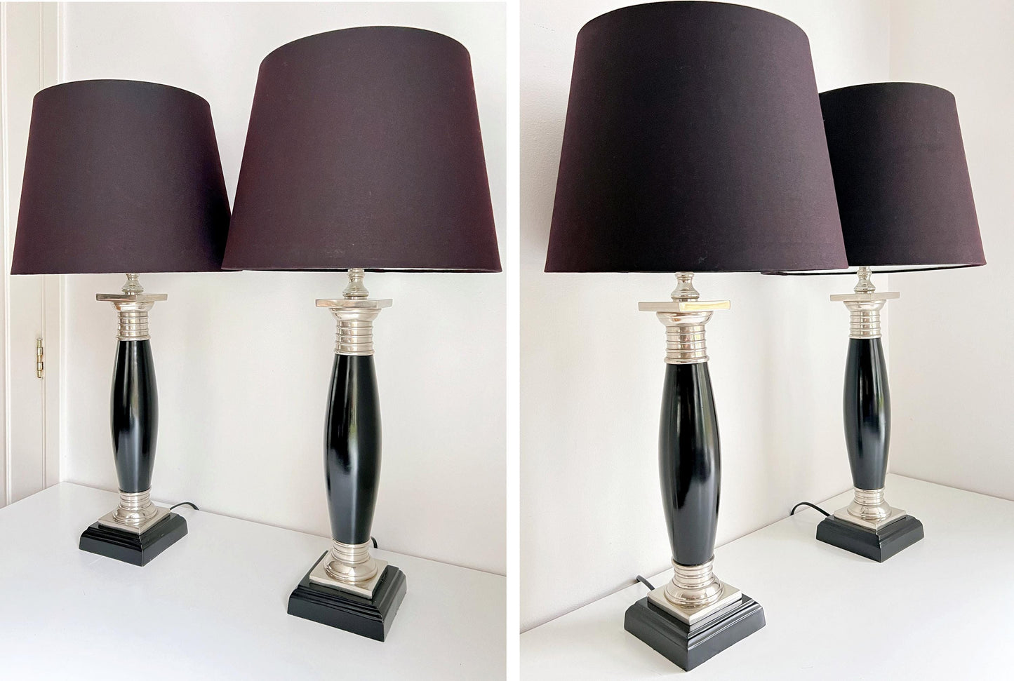 Pair of XXL Vintage Table Lamps by Colmore | Hollywood Regency / Empire Style