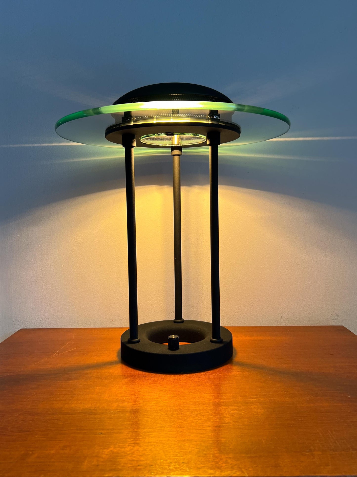 Vintage Saturn Banker's Desk Lamp by Robert Sonneman | Space Age Style, 1980s