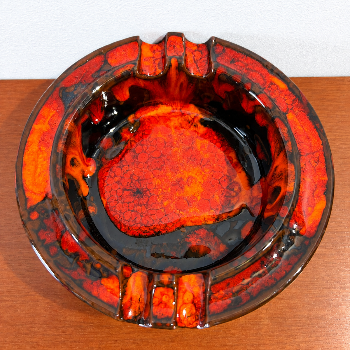 Vintage Fat Lava Ceramic Ashtray | Mid-Century Modern, 1960/70s