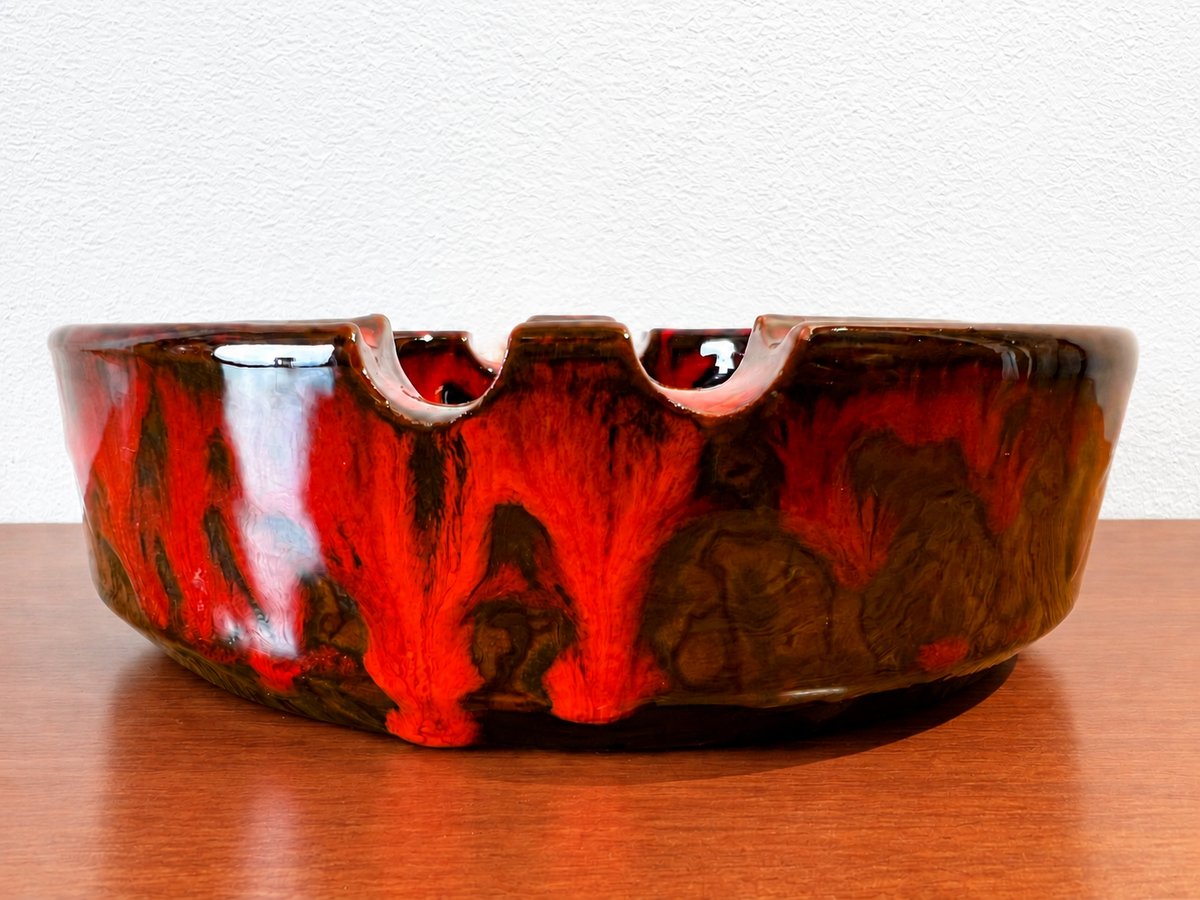 Vintage Fat Lava Ceramic Ashtray | Mid-Century Modern, 1960/70s