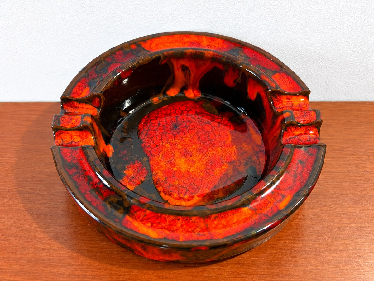 Vintage Fat Lava Ceramic Ashtray | Mid-Century Modern, 1960/70s
