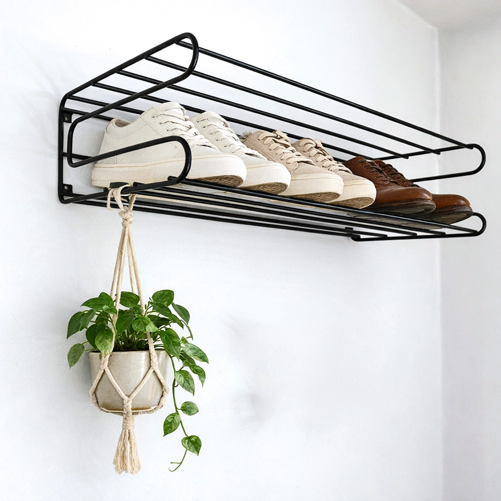 Vintage IKEA FRÄN Wall-Mounted Shoe Rack and Coat Hook | Scandinavian Modern, 1980/90s