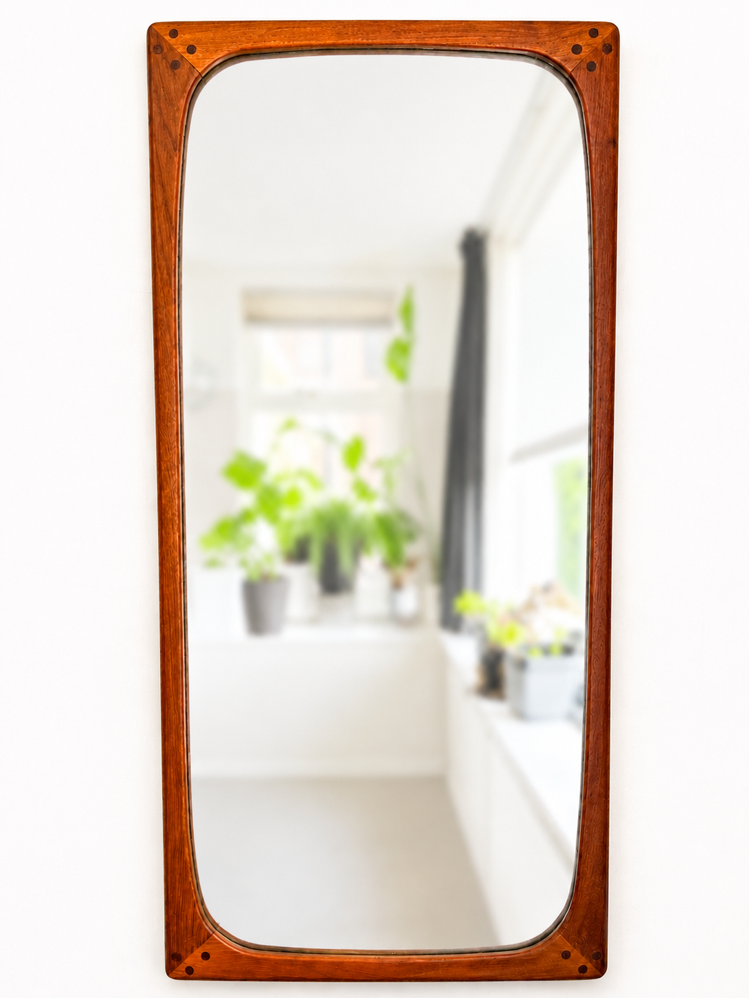 Vintage Teak Wall Mirror attributed to Aksel Kjersgaard | Scandinavian Modern, 1960s