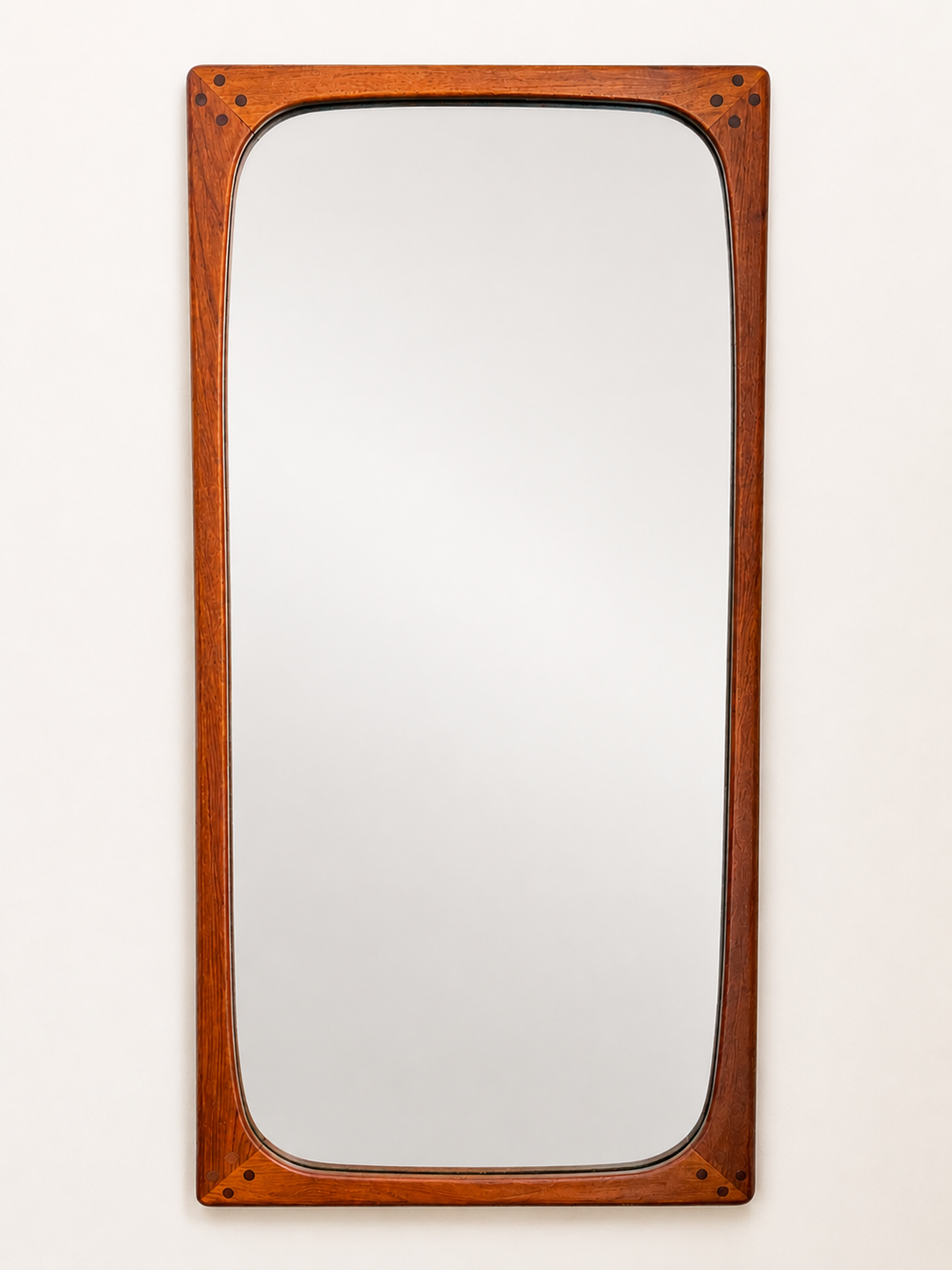 Vintage Teak Wall Mirror attributed to Aksel Kjersgaard | Scandinavian Modern, 1960s