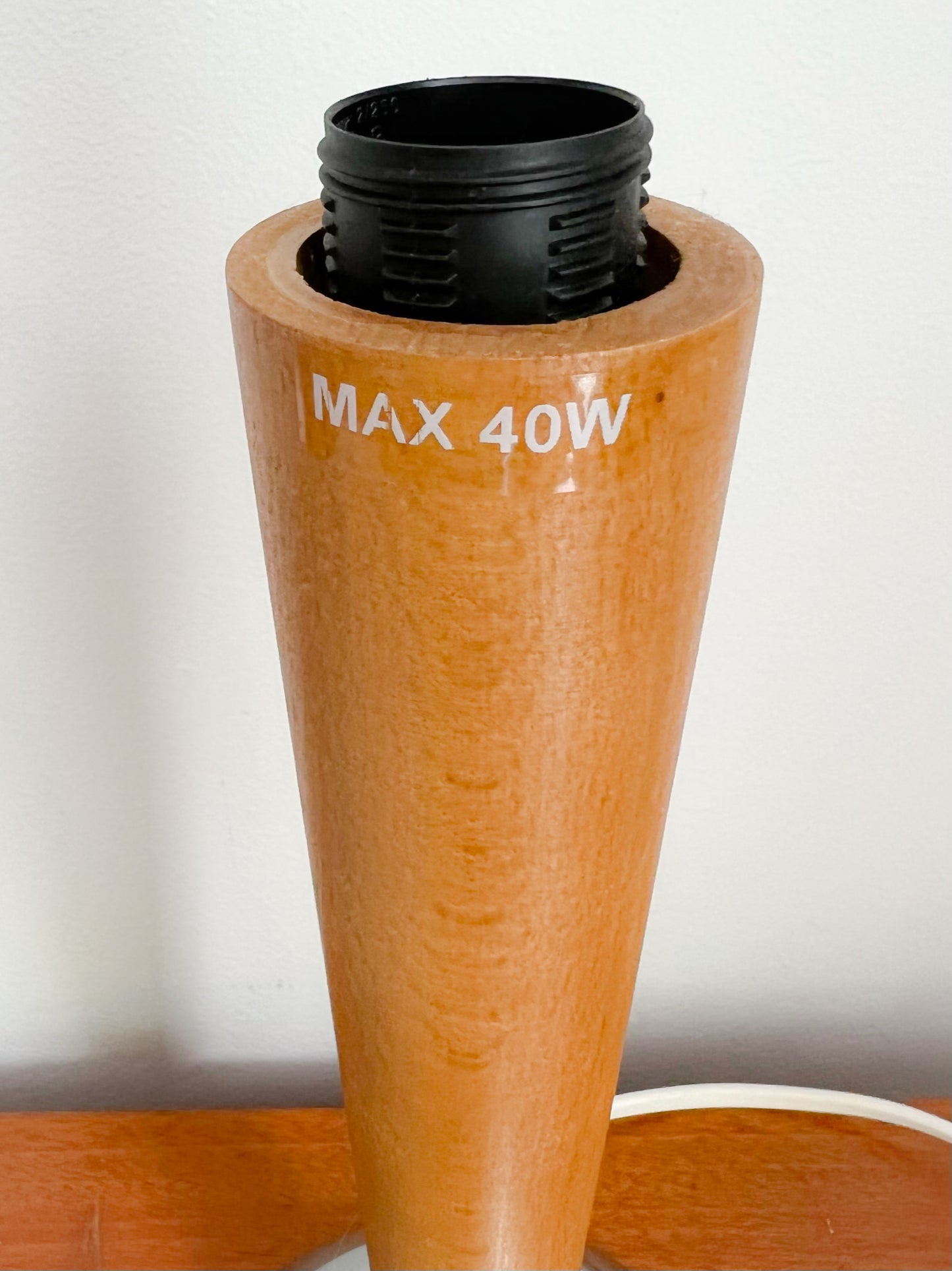 IKEA Kvintol Frosted Glass & Wood Table Lamp | Scandinavian Postmodern, 1990s