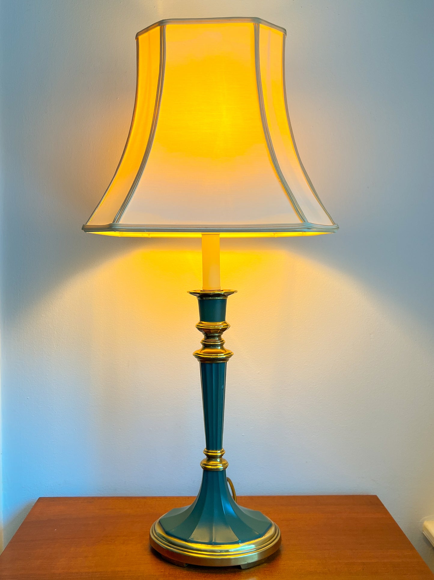 Vintage XL Brass Table Lamp by Kullmann | Mid-Century Empire Style, 1970s