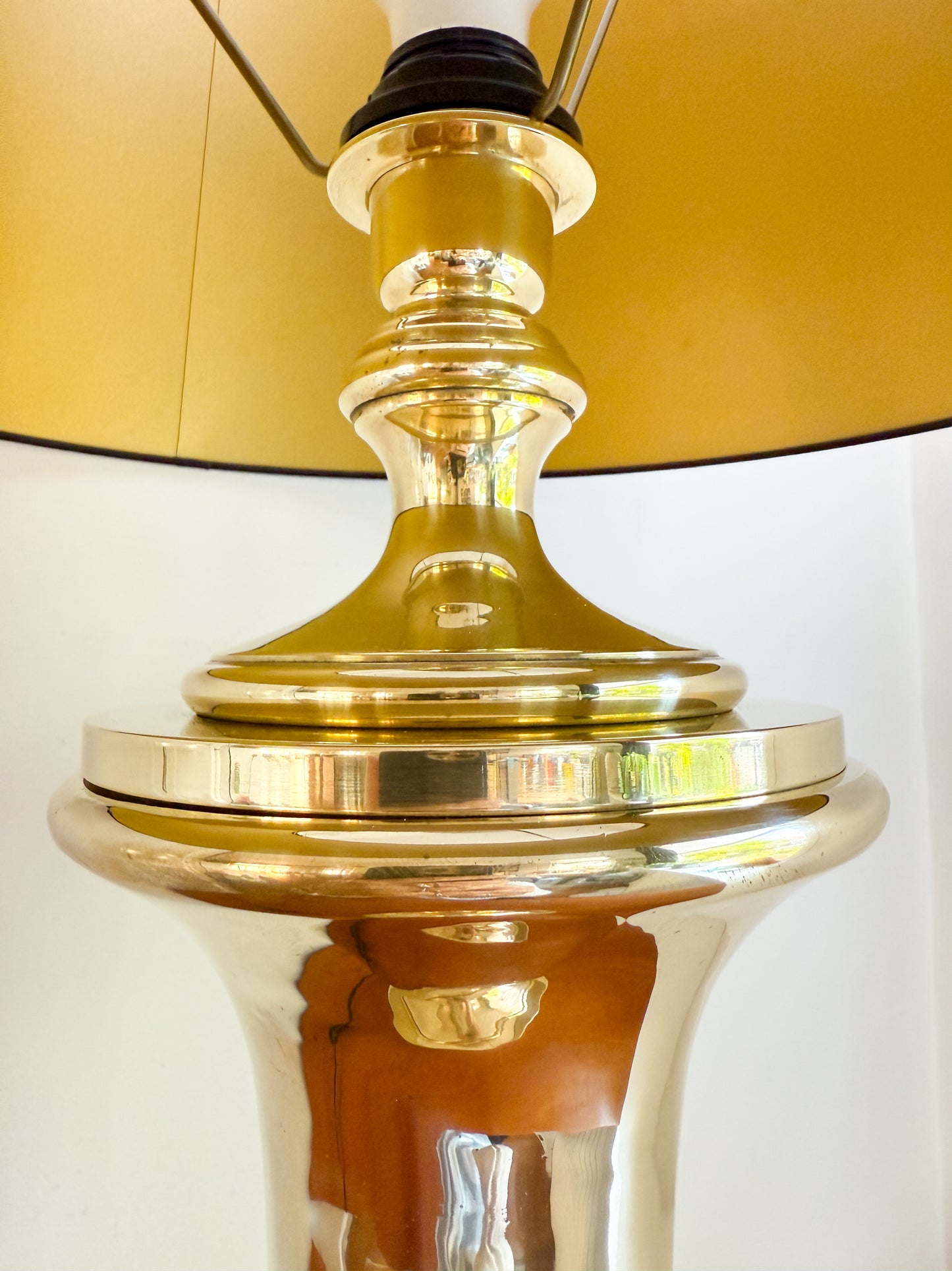 Vintage Solid Brass Table Lamp XXL by Krisna Brass | Hollywood Regency
