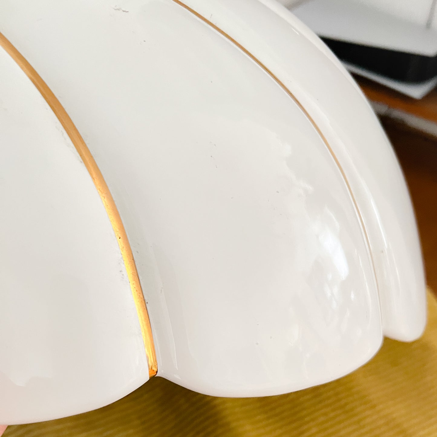 Vintage XL Ceramic Pendant Lamp attributed to Tommaso Barbi | Hollywood Regency, 1970s