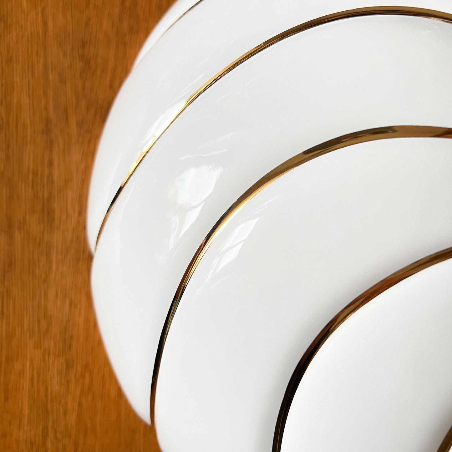 Vintage XL Ceramic Pendant Lamp attributed to Tommaso Barbi | Hollywood Regency, 1970s