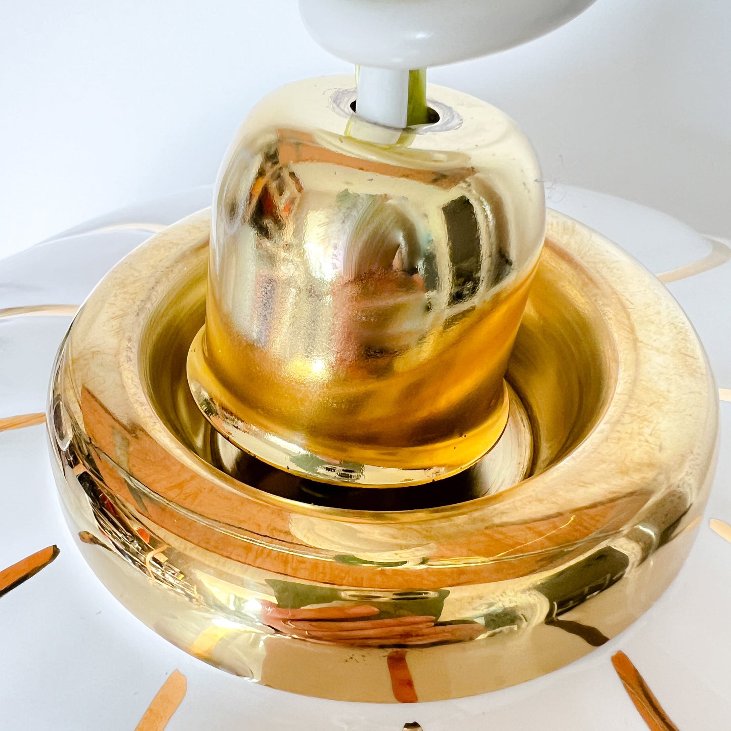 Vintage XL Ceramic Pendant Lamp attributed to Tommaso Barbi | Hollywood Regency, 1970s