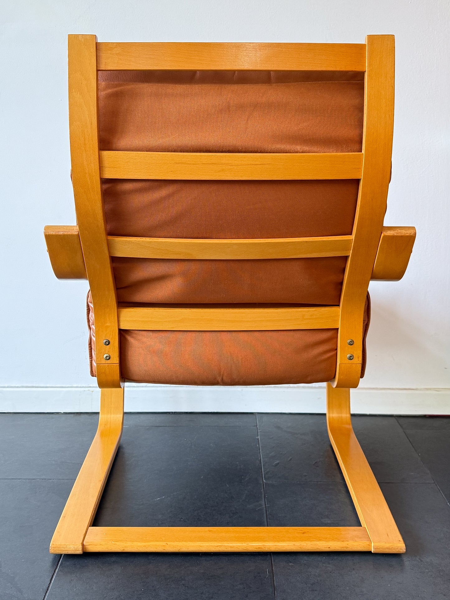 Vintage IKEA Poäng Armchair in Cognac Leather by Noboru Nakamura | Scandinavian Modern, late 20th Century
