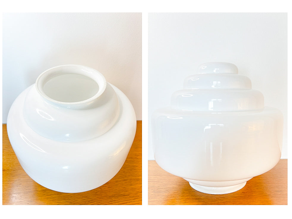 Large Opaline Glass Pendant Lamp | Art Deco