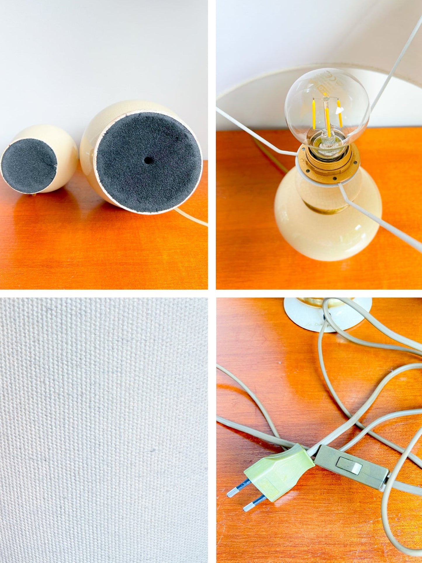 Set of 2 Ceramic Crackle Table Lamps by Maison Le Dauphin| Hollywood Regency, 1970s