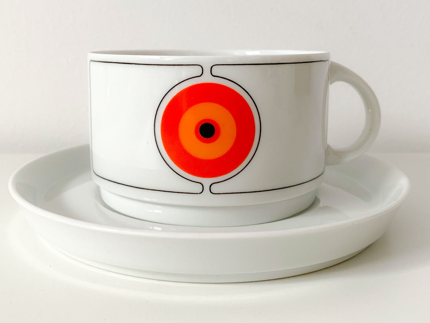 Vintage Thomas Rosenthal Eclipse set tea cup / coffee cup + saucer | Mid-Century, 1970s